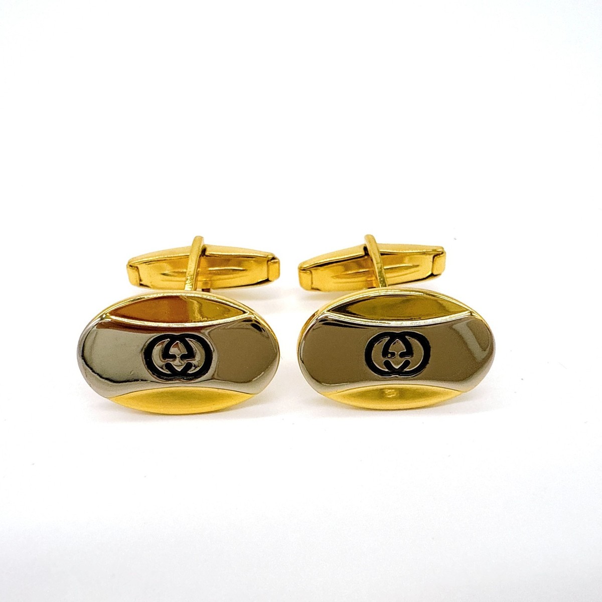 GUCCI Vintage Old Gucci Cufflinks Gold Silver Pre-Owned Direct