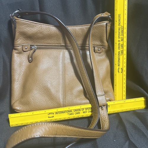 Tignanello Crossbody Brown-Tan Pebble Leather Shoulder Bag. (PU1) - Picture 7 of 7