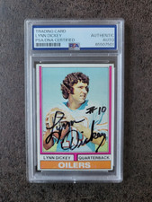 1974 Topps ROOKIE Lyn Dickey #252 - PSA/DNA Autograph - Houston Oilers