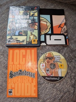 Grand Theft Auto San Andreas (Sony PlayStation 2) GTA PS2 Complete W/ MAP Tested