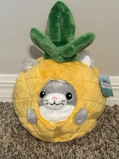 SQUISHABLE 2022 7" UNDERCOVER KITTY IN PINEAPPLE COSTUME GRAY CAT PLUSH NWT