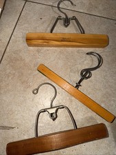 3 Vintage SETWELL WOOD HANGERS PANTS Rare Ones VSS
