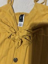 Windsor Ribbed Dress Yellow Long Length Slit Front Womens Size Medium M
