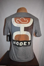 Hooey Men's 4 Color Hooey Short Sleeve T-Shirt Graphite Heather Medium NWT