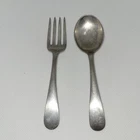 S. KIRK & SON STERLING SILVER BABY SPOON AND FORK SET OLD MARYLAND PLAIN