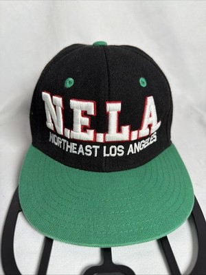 6 panel snapback hat N.E.L.A Black/Green