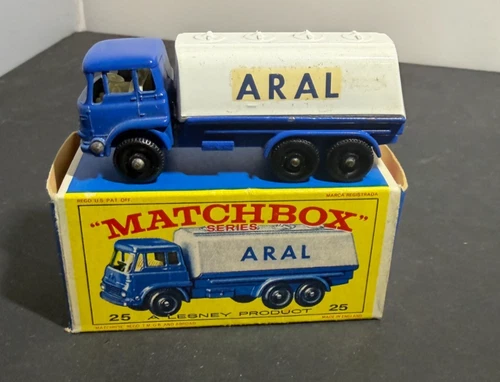 Vintage Original Boxed Lesney Matchbox #25 Aral Tankwagen Die-Cast Car