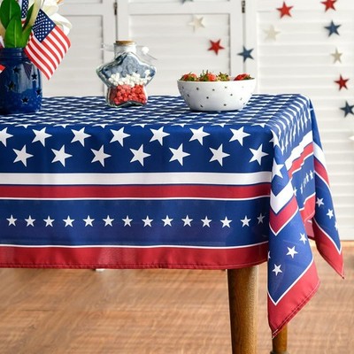 4th of July Tablecloth 60x84 Inch, Patriotic Memorial Day Independence Day