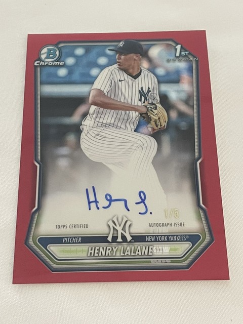 2026 Bowman Chrome Henry Lalane CPA-HL 1st Red Refractor Auto  1/5 Yankees