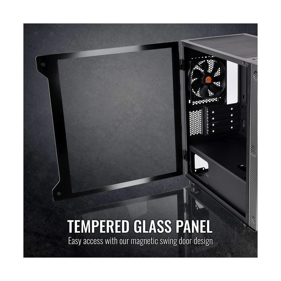 Thermaltake CA-1Q9-00S1WN-00 S100 Tempered Glass Black Edition Micro-ATX Mini... - Image 2 of 4