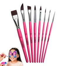 8 PCS Face Paint Brush Set Body Painting Acrylic Watercolor Oil Makeup Party
