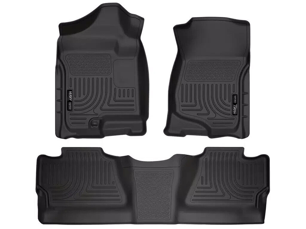 Husky Liners Black Front & 2nd Seat Floor Liners 98201 Fits 08-14 Chevy/GMC Crew