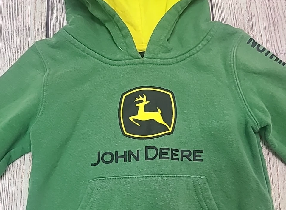 Sudadera con capucha John Deere Pullover 2T verde amarillo manga larga Foto 2 de 4