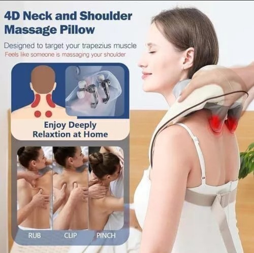 Nackenmassagegerät - Schulter elektrische Luft kompresse kneten Wärme Multi - Bild 14 von 21