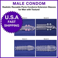 Condones de Silicona Suave Reutilizables Texturizados para mayor Placer /Hombres