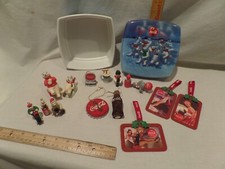 "COCA-COLA" BUNDLE OF 16 CHRISTMAS COLLECTABLE ORNAMENTS,CERAMIC, RESIN, METAL