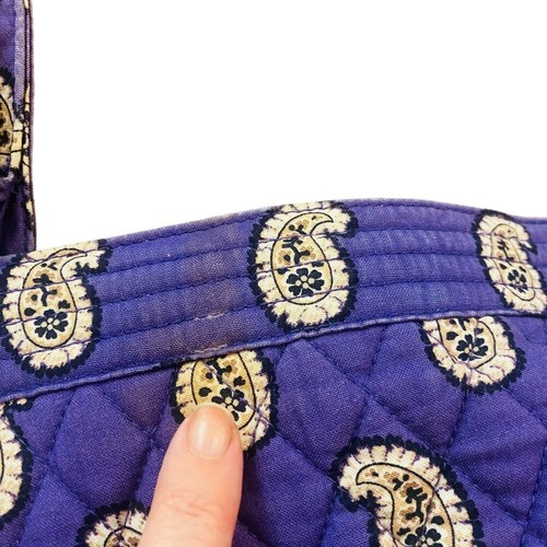 Vera Bradley Quilted Paisley Tote Bag Simply Violet Pattern 100% Cotton Purple - Picture 7 of 13
