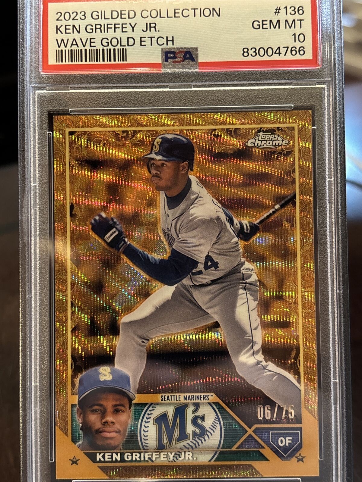 Ken Griffey Jr. 2023 Topps Gilded Collection #136 Wave Gold Ken Griffey Jr. 2023 Topps Gilded Collection #136 Wave Gold