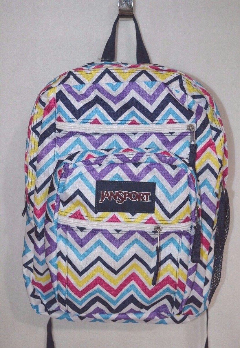 NWT Textured Cream Backpack with Multicolor Chevron Front Pocket Minoru Chic and Expansive Quilted Patchwork 15.6“ Laptop  main image 3