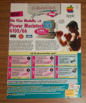 Seltene Werbung APPLE POWER MACINTOSH 6100/66 - no pentium inside GRAVIS 1995
