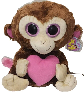 Ty Large Plush Beanie Boos CASANOVA Valentine Monkey Medium 9'' MWMTs Stuffed Toy