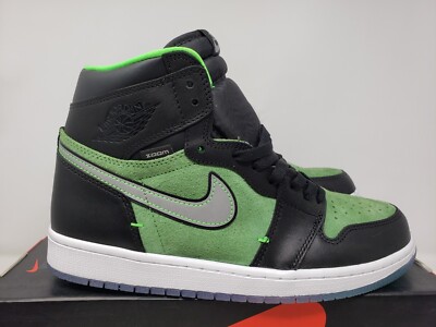 Air Jordan 1 High Zoom Mens Size 10 CK6637-002 Zen Green Black Casual Shoes New