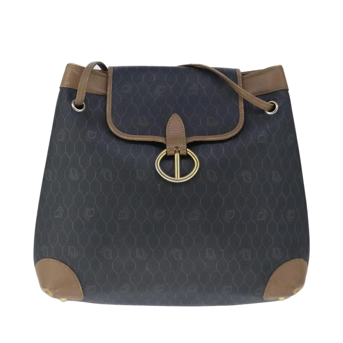 Sac bandoulière Dior en toile noire nid d'abeille authentique
