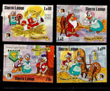 Sierra Leone 1985 - Disney Rumpelstiltskin Brothers Grimm - Set of 4 Stamps MNH