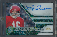 2021 Spectra Champion Signatures Neon Splatter Len Dawson/5 Chiefs SSP Auto HOF