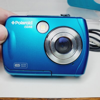 Polaroid IS048 Teal Waterproof Digital Camera Silicon Case 2GB