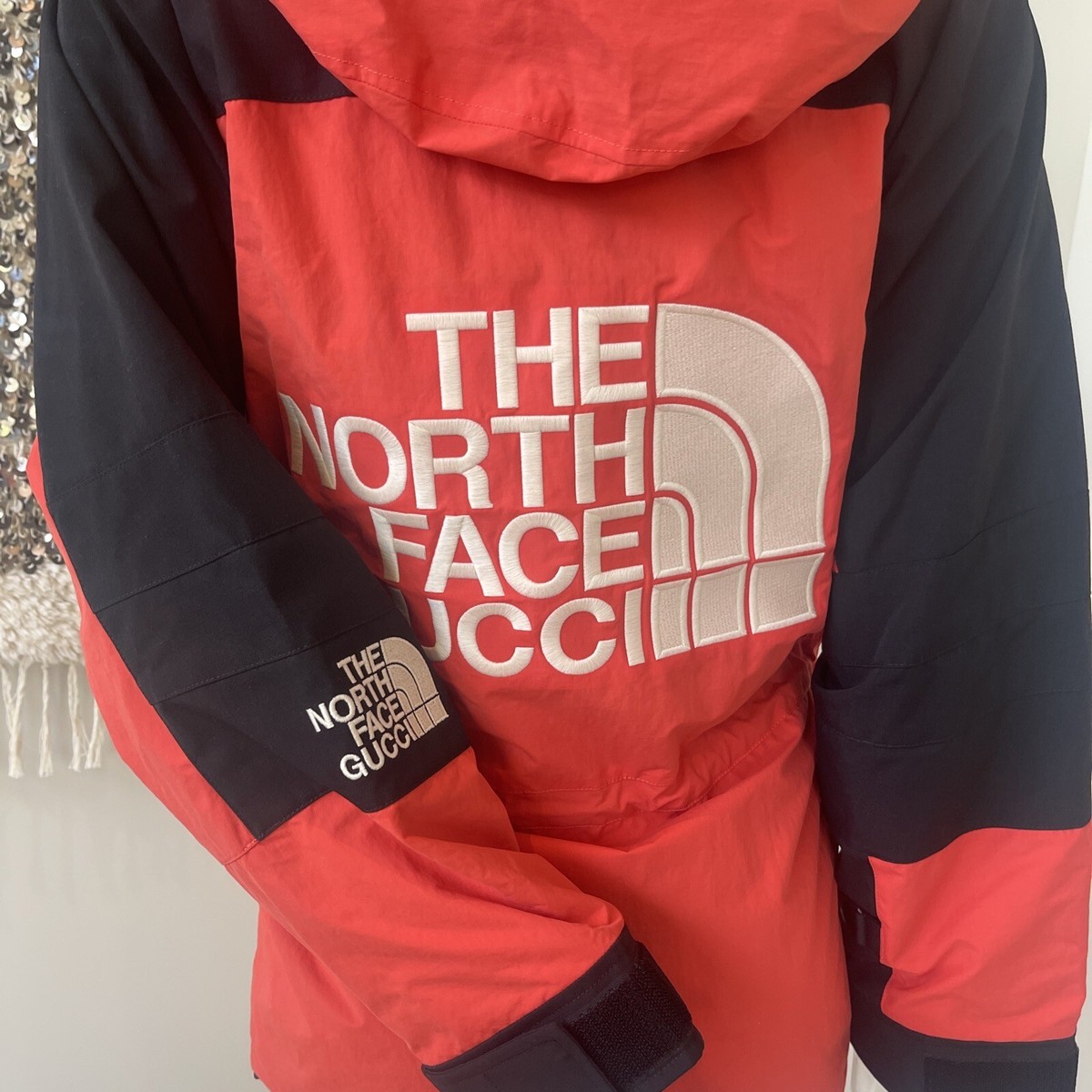 AUTH. GUCCI X The North Face WINDBREAKER RED BLACK LOGO AUTH. GUCCI X The North Face WINDBREAKER RED BLACK LOGO