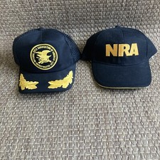 NRA Patch Scrambled Eggs Trucker Hat Snapback Cap Vintage Gold NRA 2 Hats READ