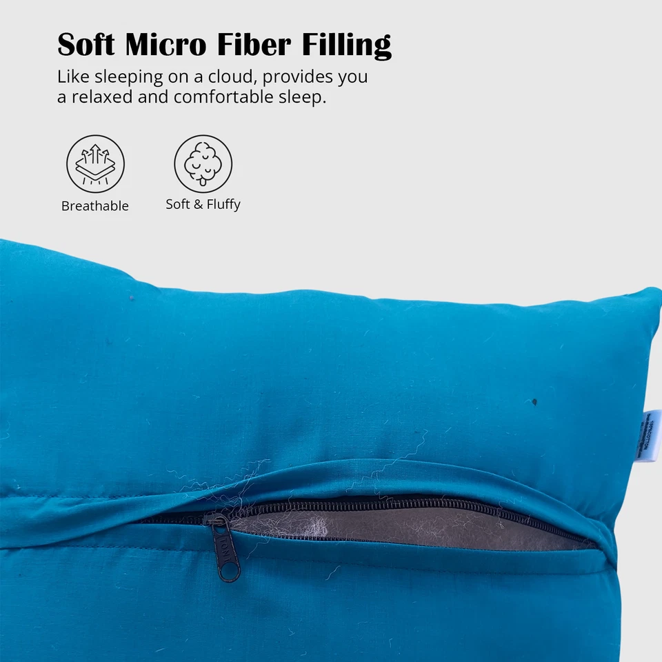 Almohada para dormir rectangular con relleno de microfibra suave | Almohada de cama de 22x18 pulgadas Foto 4 de 4