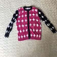 Crown  Ivy Blue Pink Cardigan Polka Dot Small Sweater Cardigan