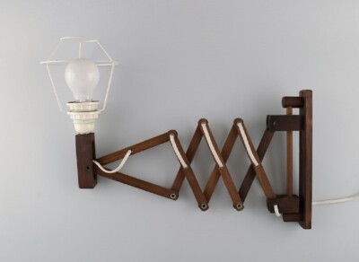 Erik Hansen, Denmark. Scissor lamp in dark oak. 1960/70's