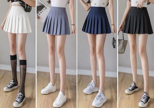 Girls All Round Pleated School Skirt Skorts Zip Drop Waist Mini Dress Women SIZE - Picture 7 of 22