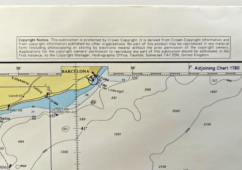 Vtg Admiralty 2717 Strait of Gibraltar To Barcelona & Alger Including Islas Map - Picture 3 of 9