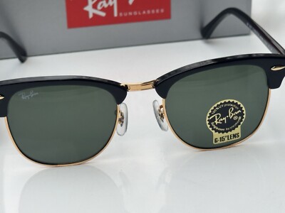 New Ray-Ban RB3016 W0365 CLUBMASTER Black with G-15 Green