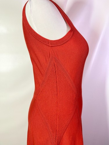Abito smanicato Peruvian Connection taglia XS maglia rosso-arancio Pima cotone - Foto 5 di 12