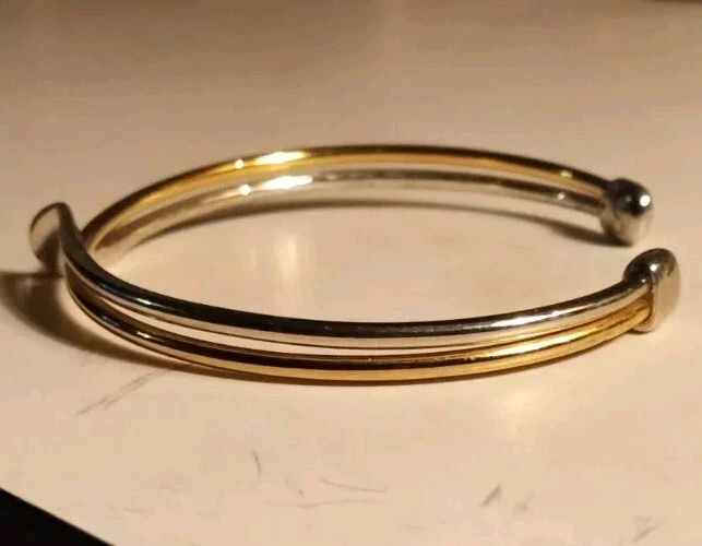 Brazalete Vintage Lia Sophia "Abrazo" Tono Plata y Oro Foto 4 de 4