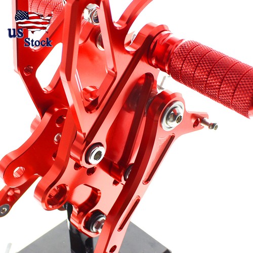 Red Rearsets Motorcycle CNC Adjustable Rearsets Footpegs For NINJA300/NINJA250 2013 2014 2015 ...
