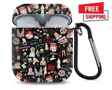 Cute Case Cover for Air-Pods 1 & 2 pro Singer Design Earset Case Hard w Keychain
