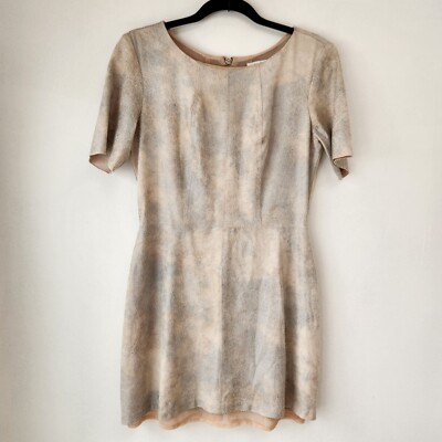 Alexis Roman Dress Metallic Silver Haze Cocktail White Beige Formal Women's M