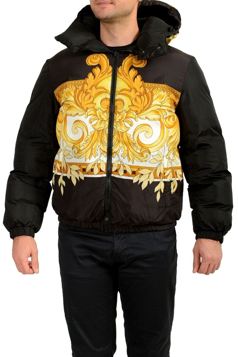 Versace Men's Barocco Reversible Hooded Full Zip Parka Versace Men's Barocco Reversible Hooded Full Zip Parka