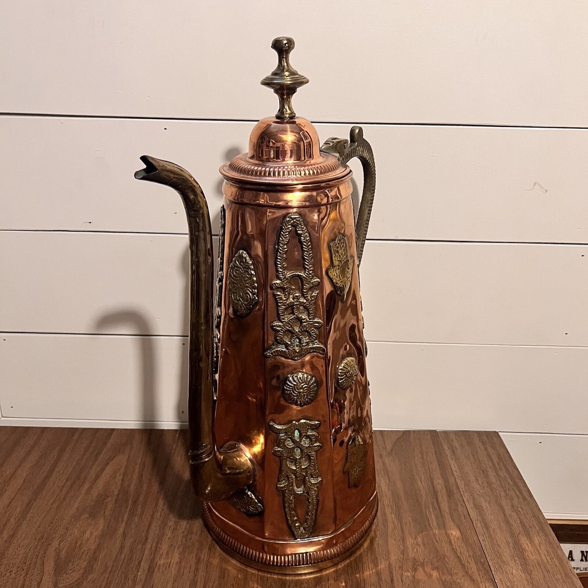 Oversized Turkish Coffee Pot Berber Style Brass and Copper 20th century 21” Tall | eBay Oversized Turkish Coffee Pot Berber Style Brass and Copper 20th century 21” Tall | eBay