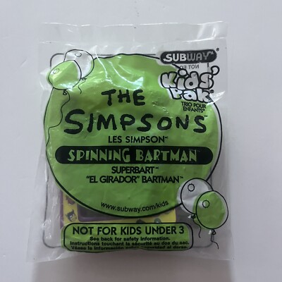 The Simpsons Spinning Bartman sealed NIP Subway 1997 Kids' Pak Toy