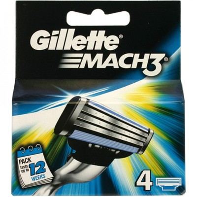 4er PACK GILLETTE MACH 3 RASIERKLINGEN NEU