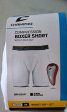 Champro Youth M Compression Boxer Shorts w/ Cup White NEW
