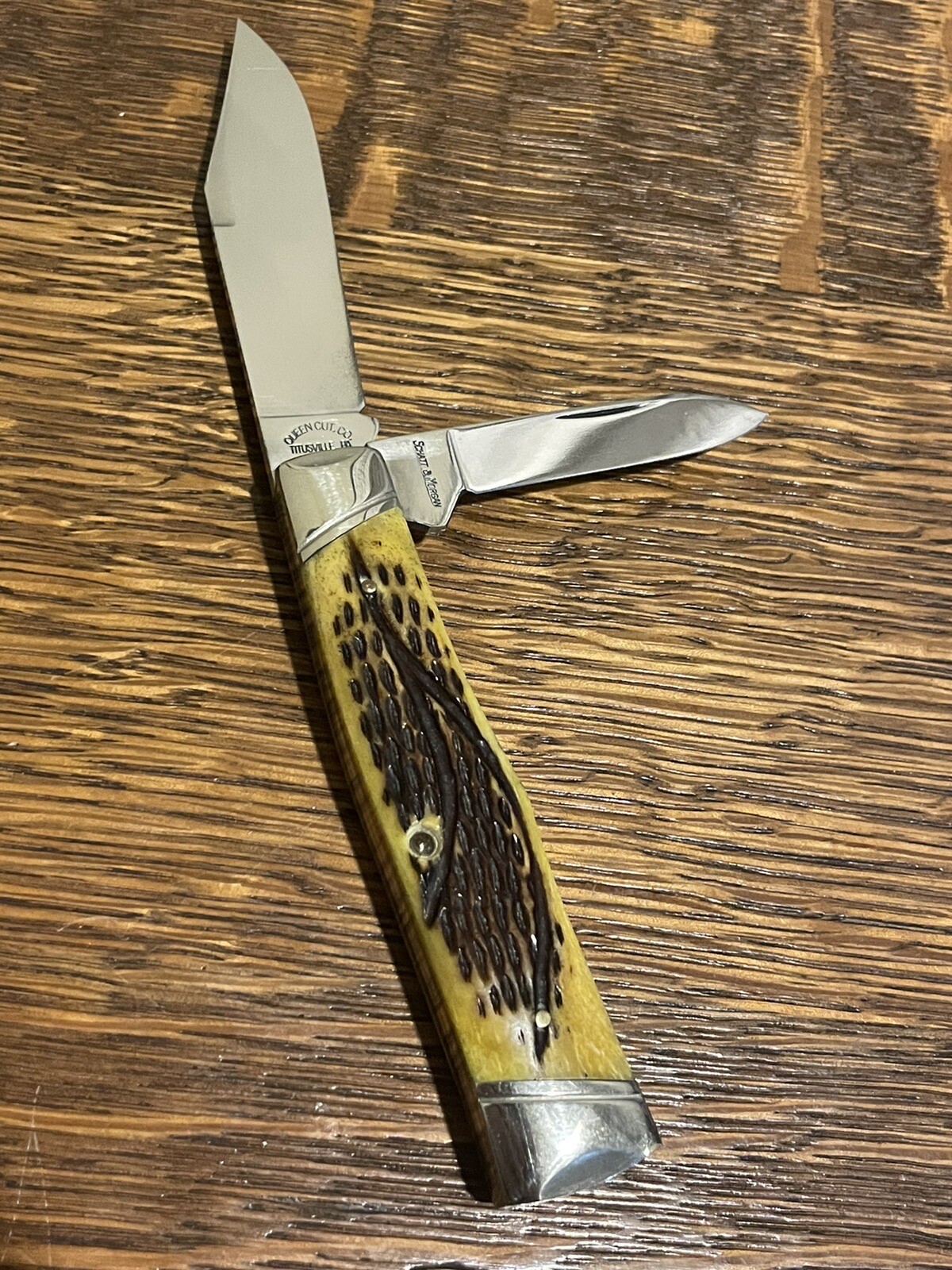 QUEEN SCHATT & KEYSTONE GUNSTOCK JACK KNIFE eBay