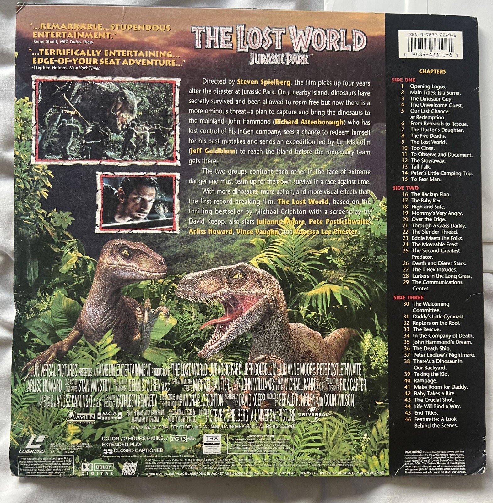 The Lost World Jurassic Park (Laserdisc, 1997) New Sealed THX